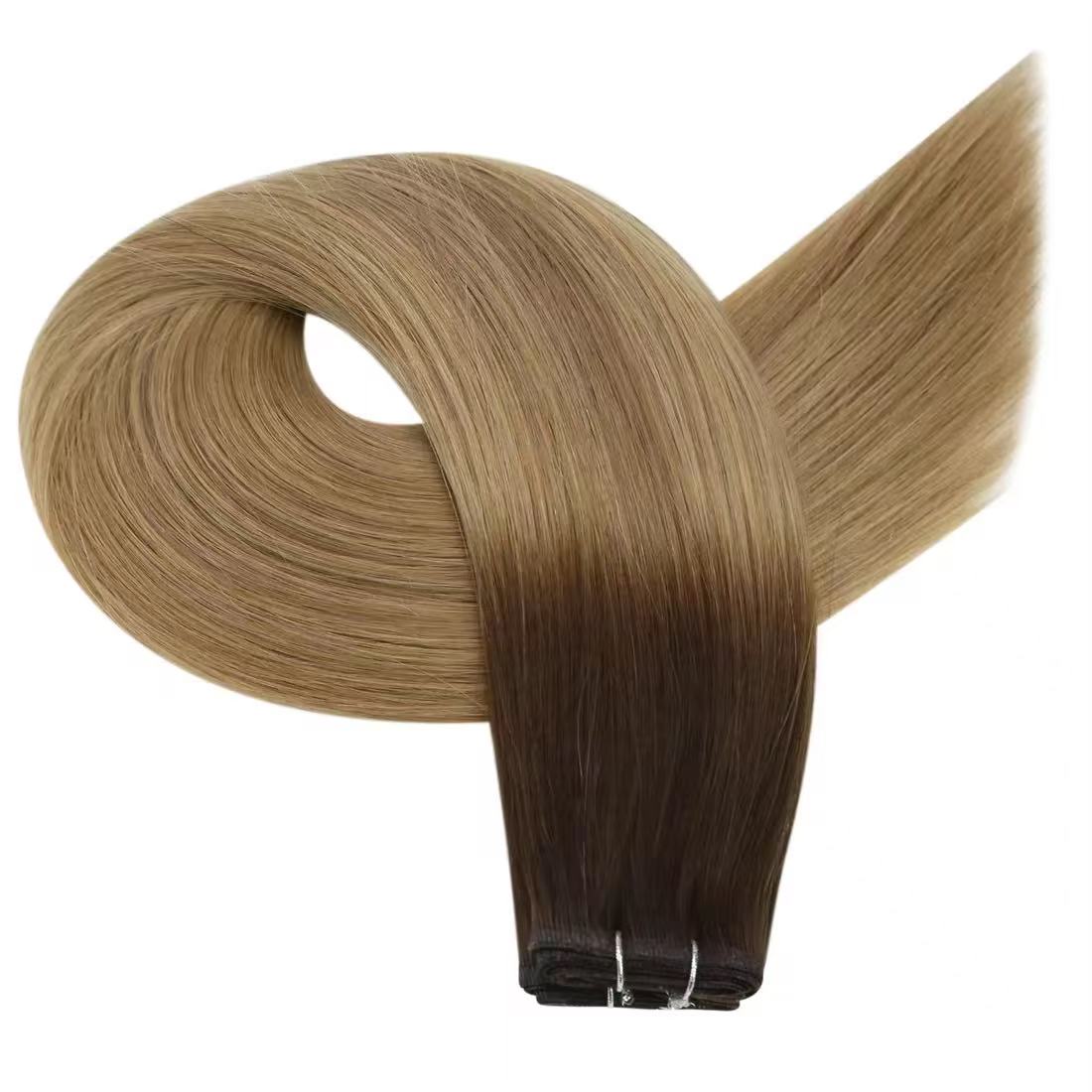 Ombre 4/27 Color Flat Human Hair Extension Hair Weave