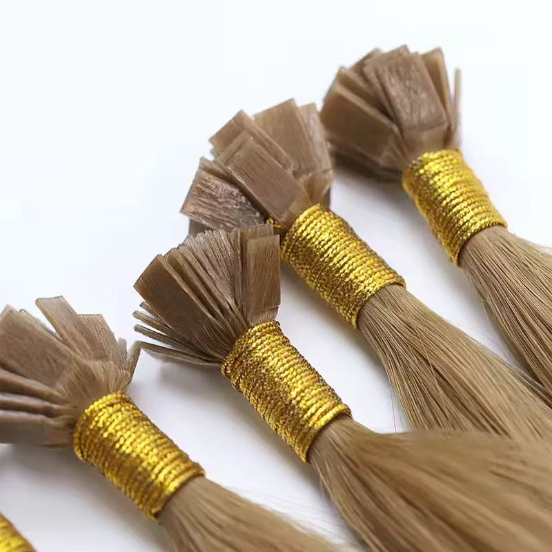 Ombre Blonde Human Hair Extension Flat Keratin Hair Extension