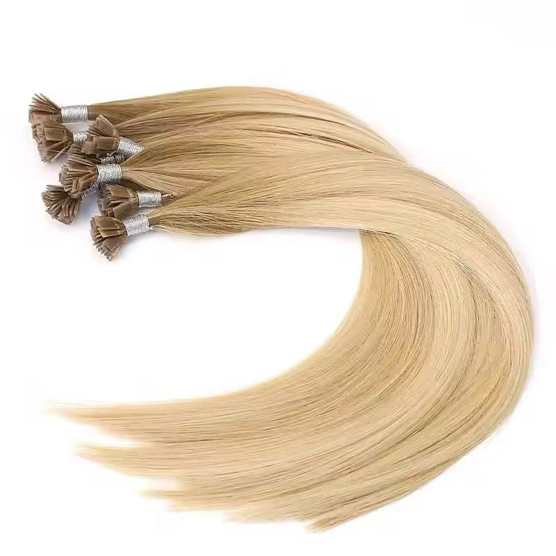 Ombre Blonde Human Hair Extension Flat Keratin Hair Extension