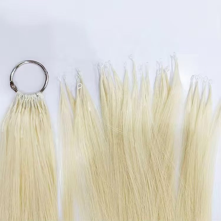 613 Blonde Feather Micro Rings Human Hair Extension