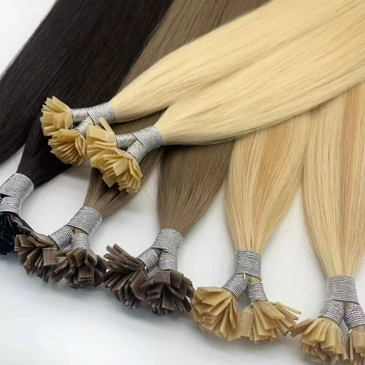 Flat Nail Tips Human Hair Extension Custom Wholesale