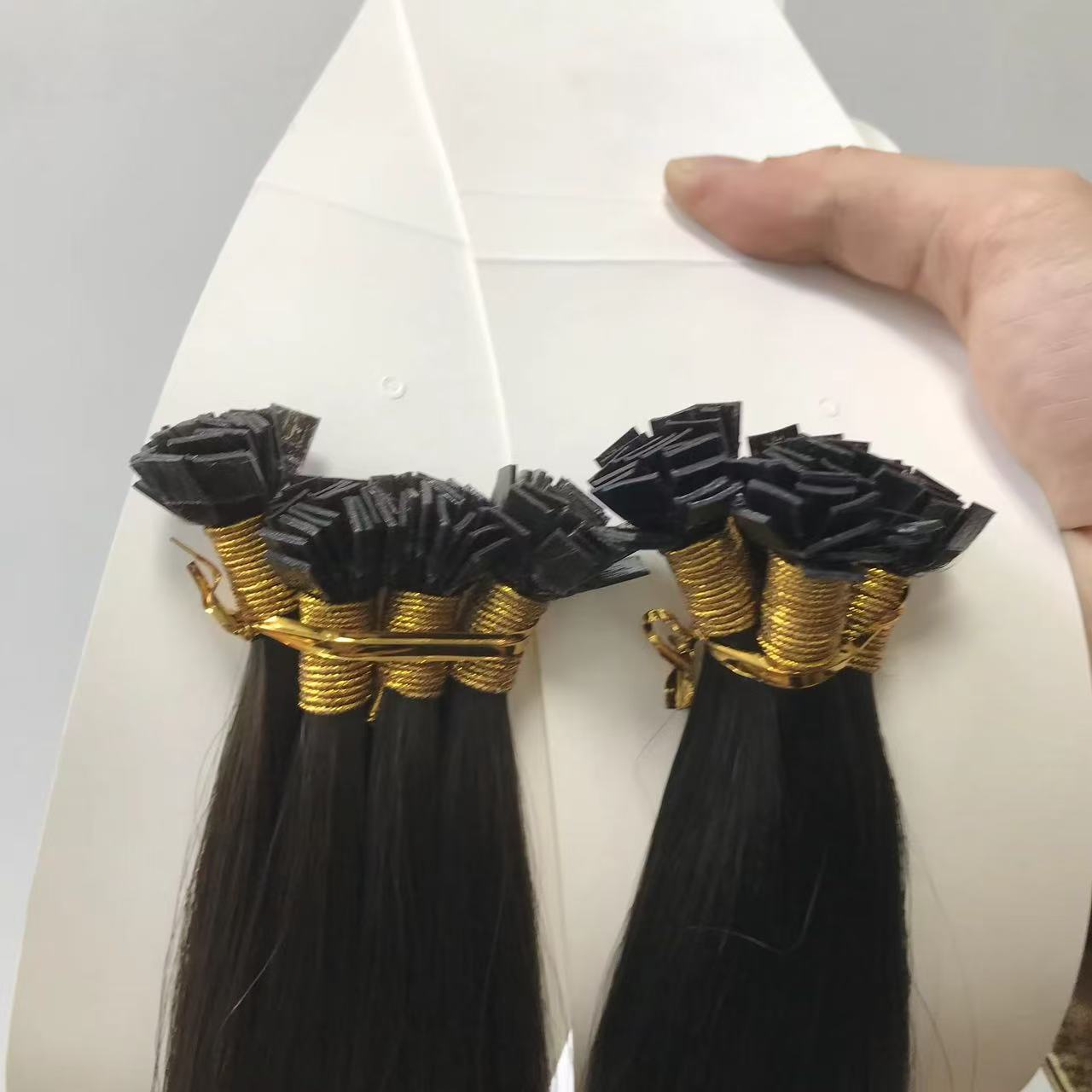 Flat Nail Tips Human Hair Extension Custom Wholesale