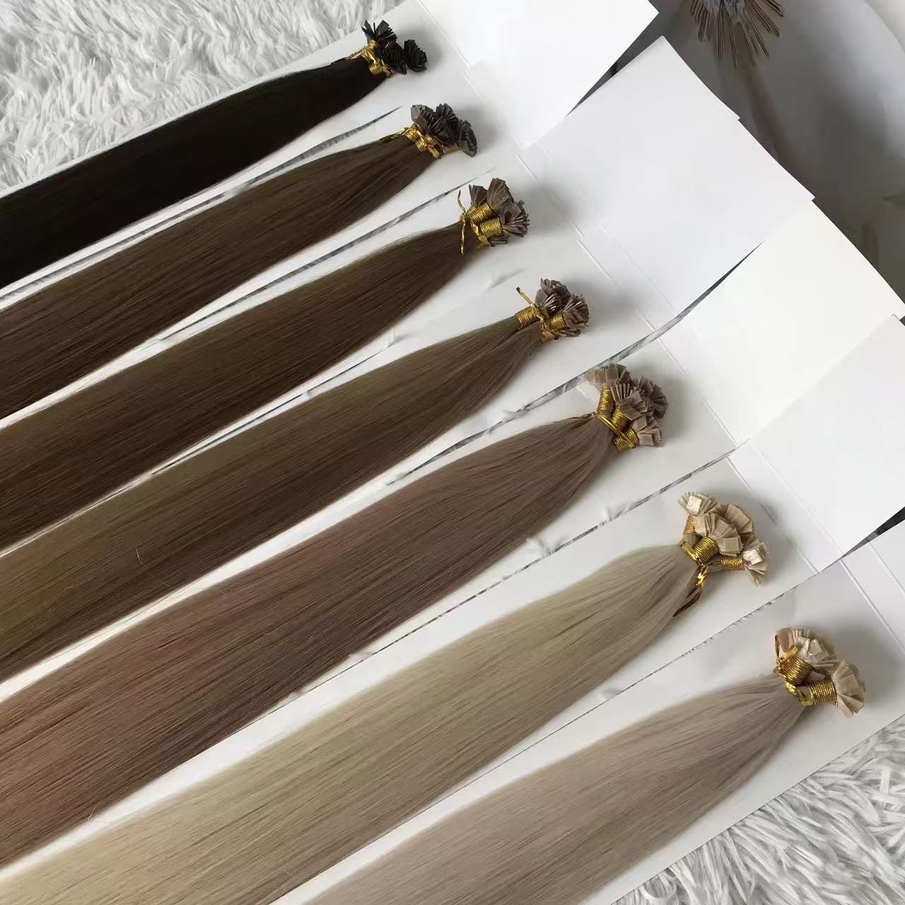 Flat Nail Tips Human Hair Extension Custom Wholesale