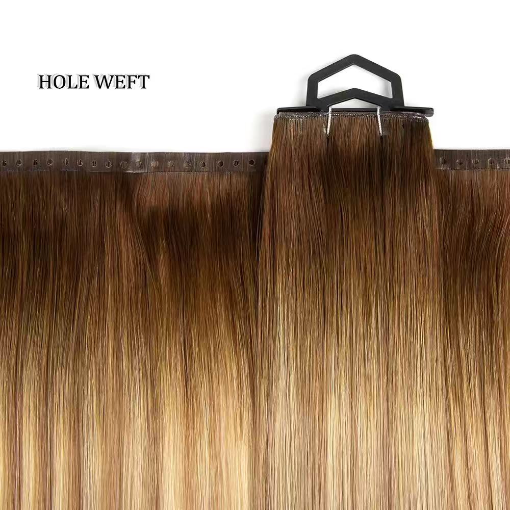 PU Flat Human Hair Extension Hair Weave
