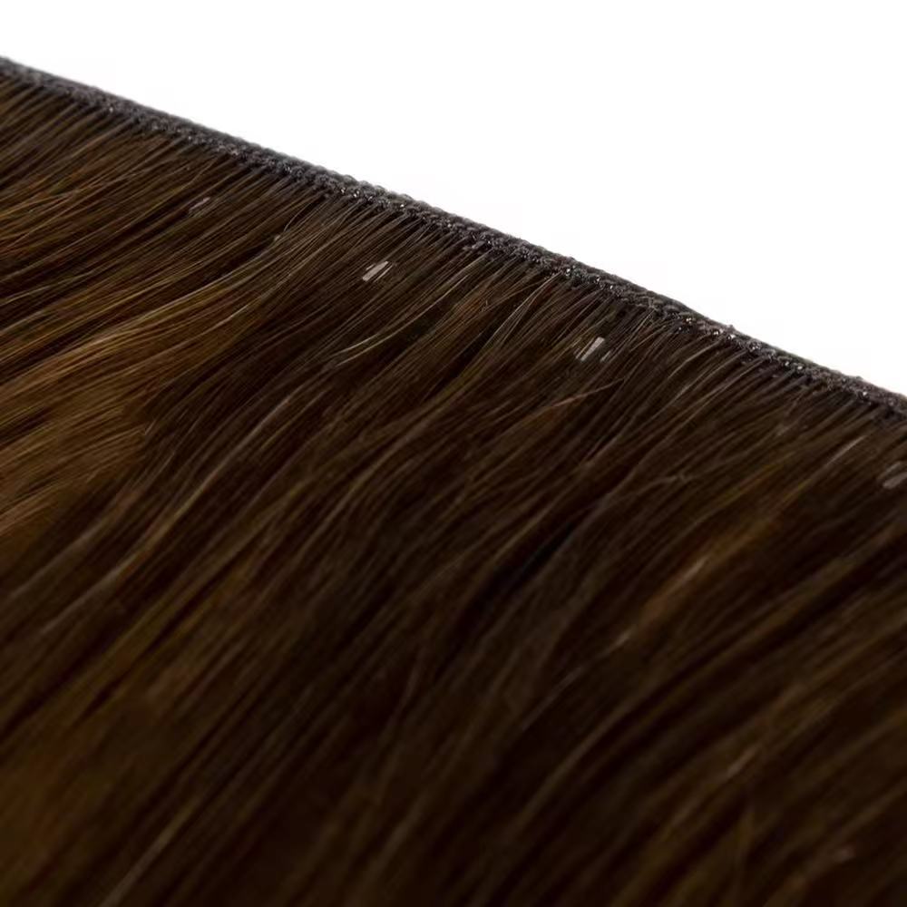 PU Flat Human Hair Extension Hair Weave