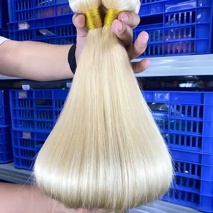 Blonde Human Hair Weft Bundle Weave ,Remy Hair Bundle