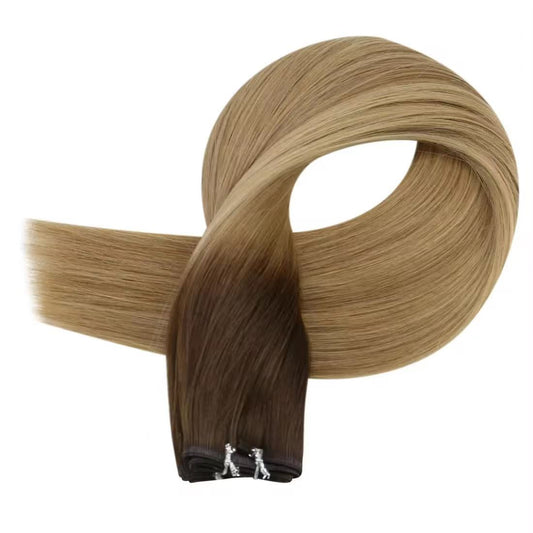 Ombre 4/27 Color Flat Human Hair Extension Hair Weave