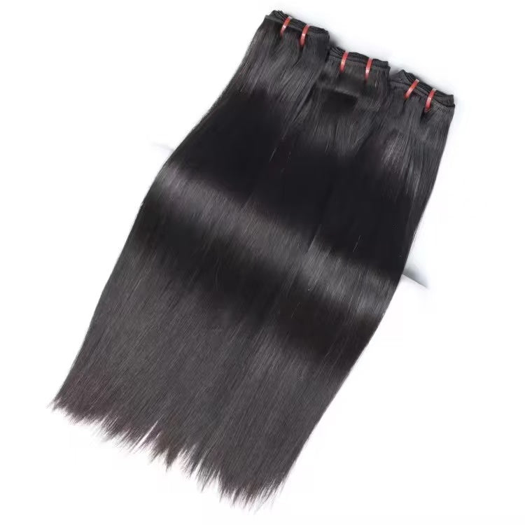 OEM Human Hair Flat Weft,Remy Hair Double Drawing Made Weave
