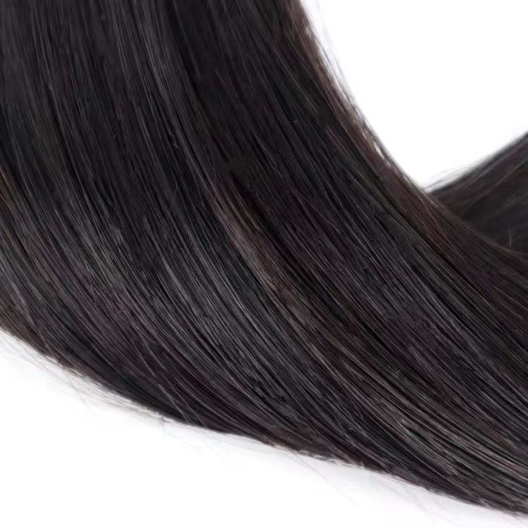 Custom Wholesale Black Human Hair Flat Weft,Remy Hair Double Drawing Half Hand Made Weave