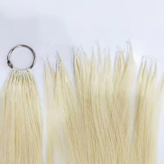 613 Blonde Feather Micro Rings Human Hair Extension