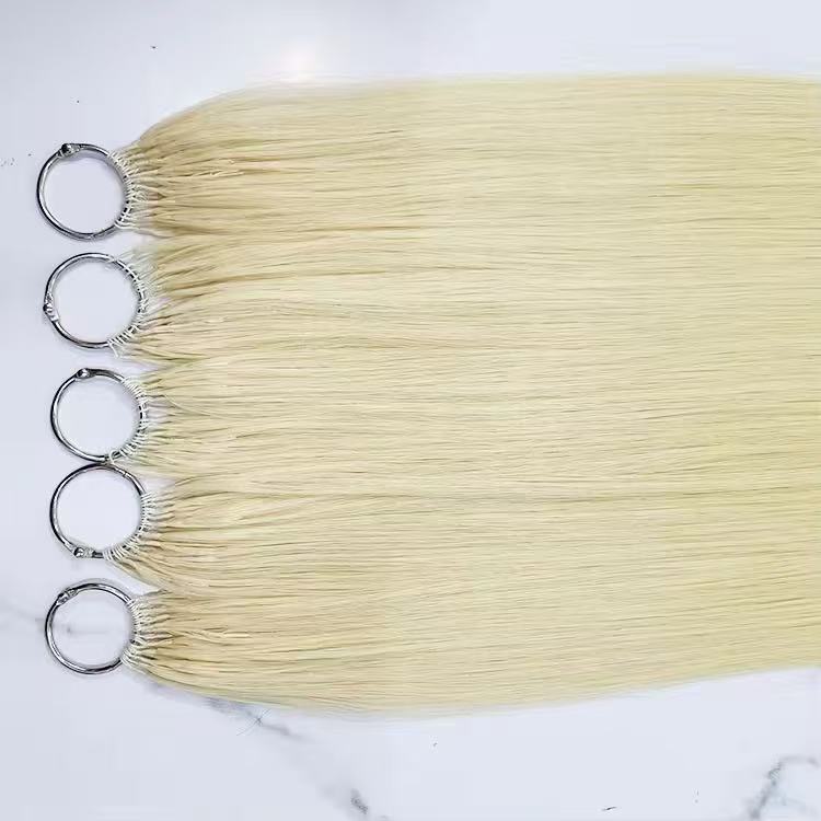 613 Blonde Feather Micro Rings Human Hair Extension
