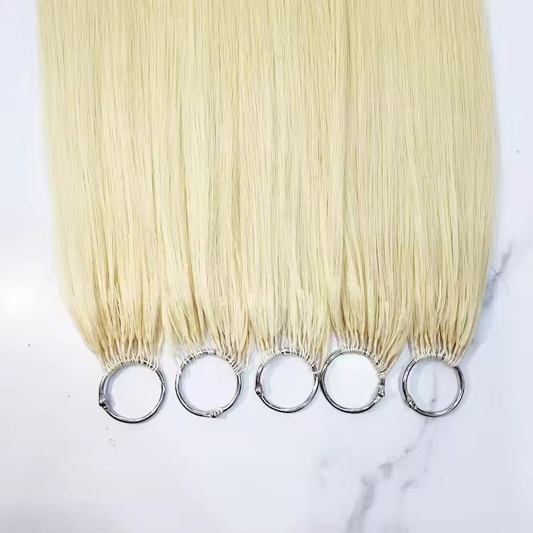 613 Blonde Feather Micro Rings Human Hair Extension