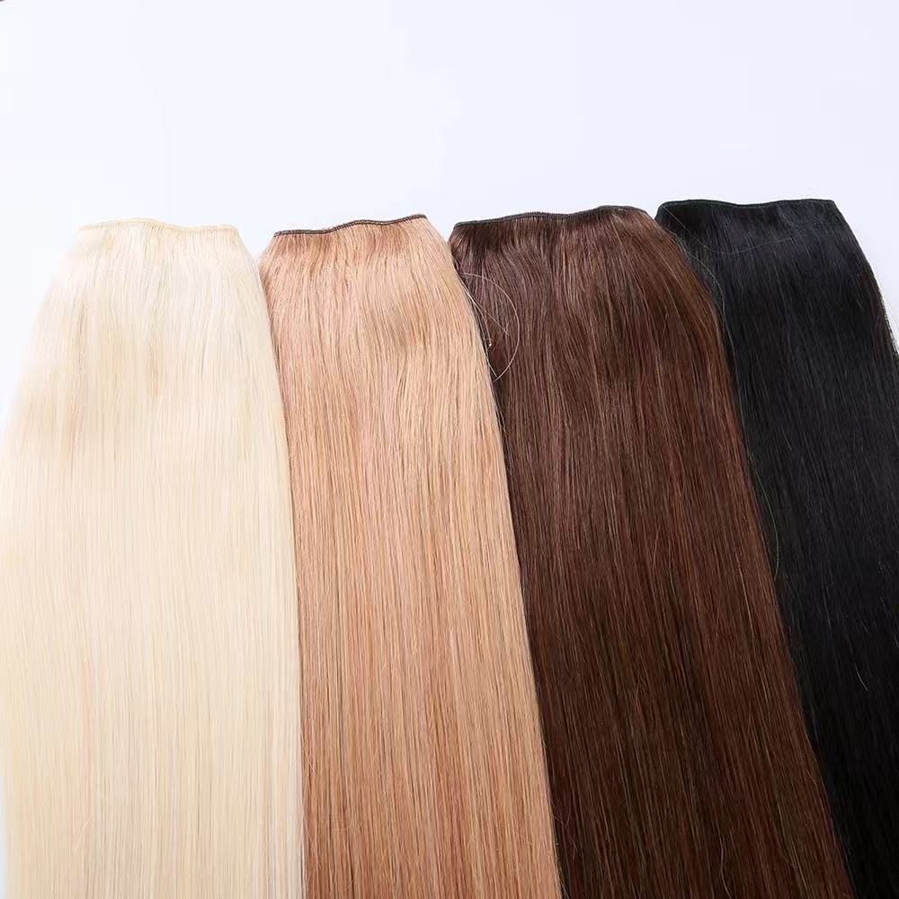 OEM Human Hair Flat Weft,Remy Hair Double Drawing Made Weave