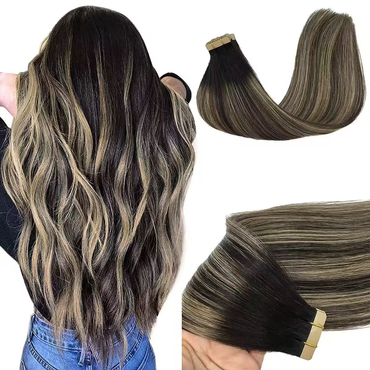 Tape In Human Hair Extension Thick End High Qaulity 12 A 13 A