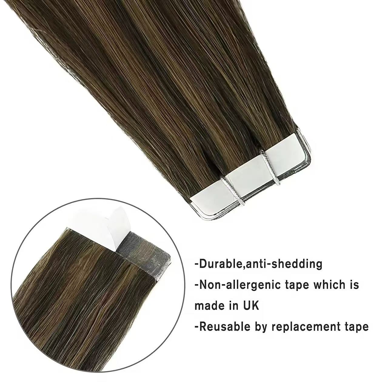 Tape In Human Hair Extension Thick End High Qaulity 12 A 13 A