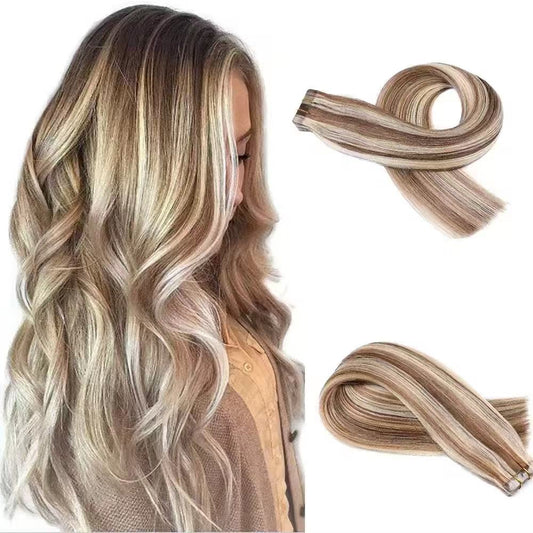 Highlight Human Hair Extesion Tape In Custom Whoesale