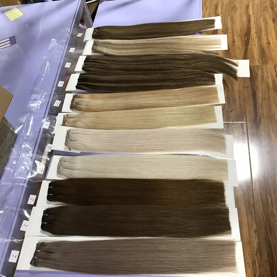 Hand Made 100% Human Hair Weft 12 A 13 A Hair Weave