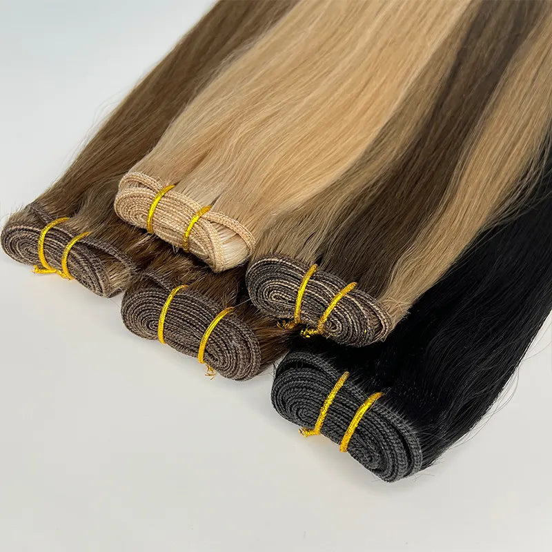 Hand Made 100% Human Hair Weft 12 A 13 A Hair Weave