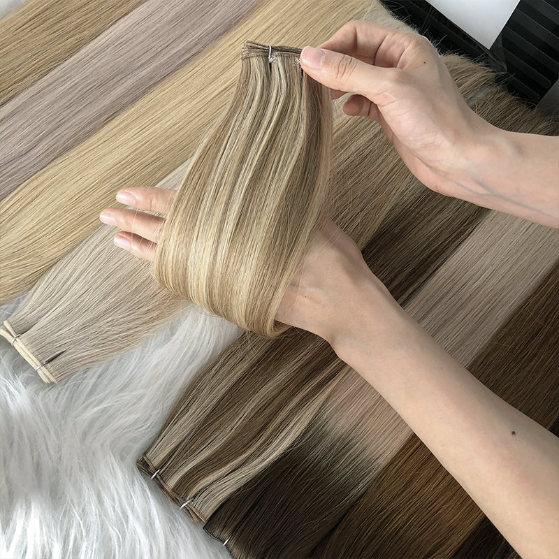 Hand Made 100% Human Hair Weft 12 A 13 A Hair Weave