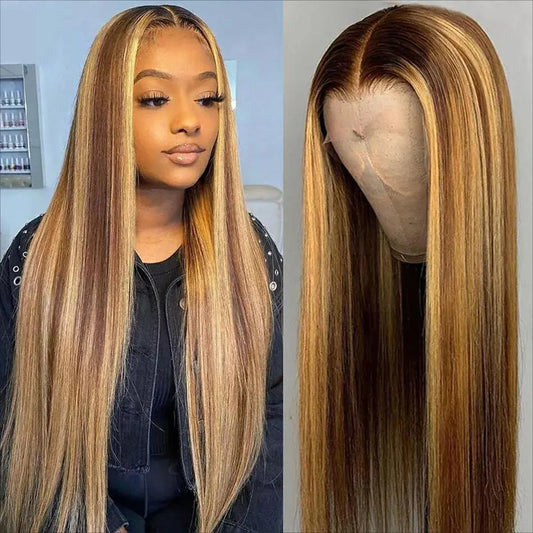 Custom Wholesale 100% Human Hair Lace Women Wig ,Long Hair Highlight Women Wig wigworld