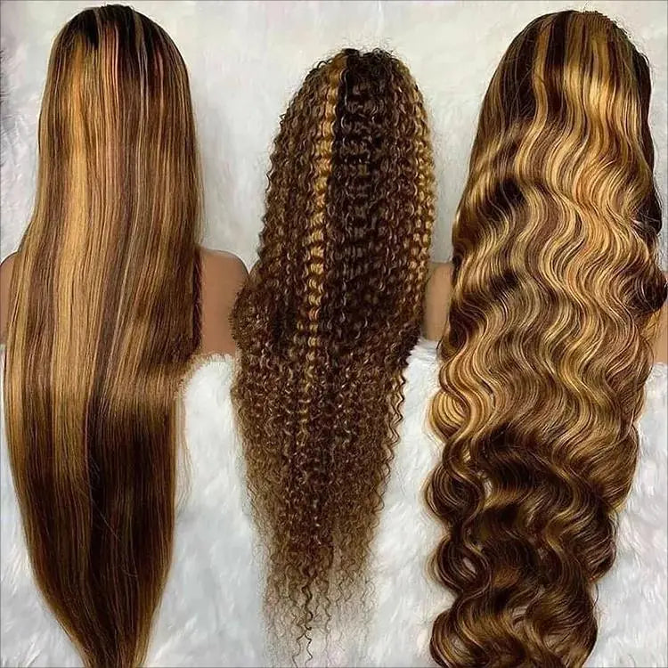 Custom Wholesale 100% Human Hair Lace Women Wig ,Long Hair Highlight Women Wig wigworld