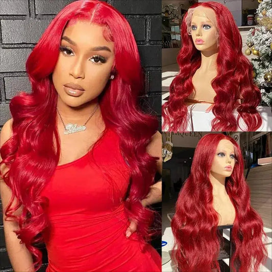 Custom Wholesale 100% Human Hair Lace Women Wig ,Red Color Women Lace Wig wigworld