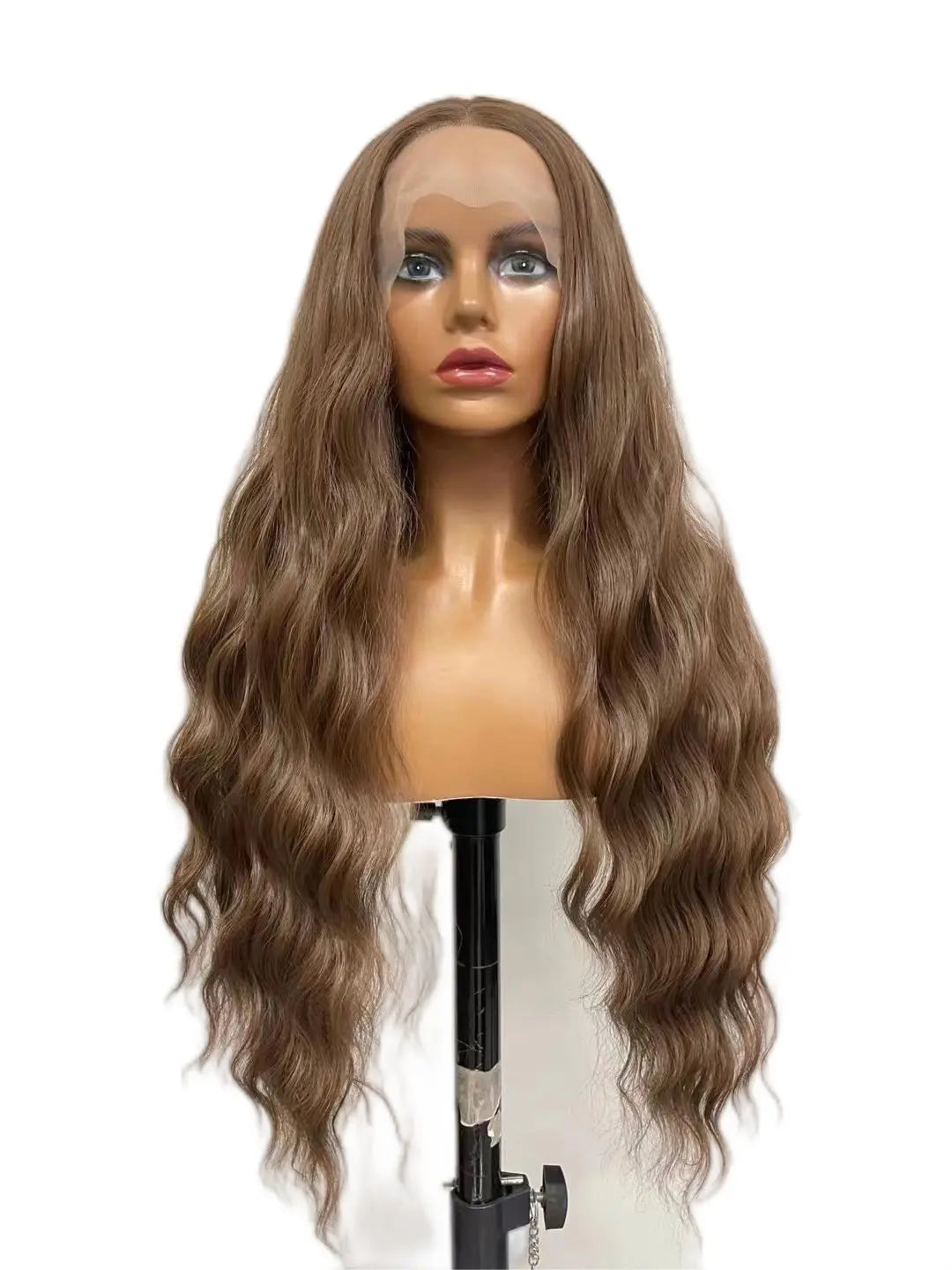 Custom Wholesale Synthetic Hair Lace Wig ,Brown Color Wave Hair Lace Women Wig wigworld