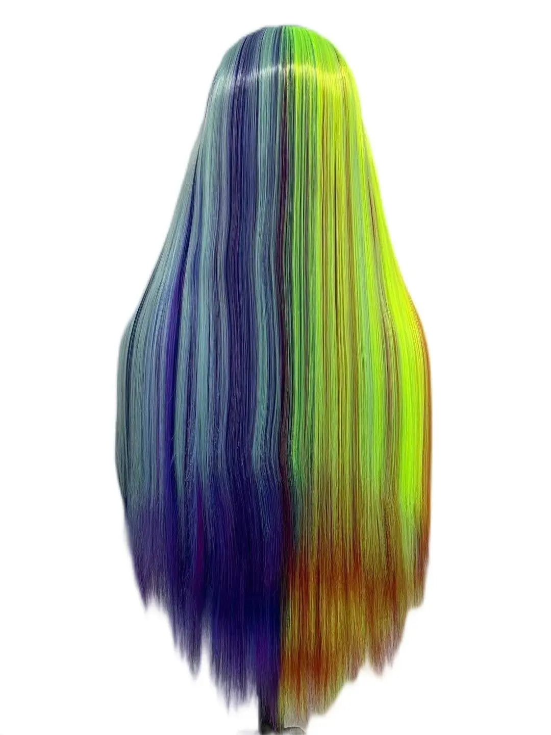 Custom Wholesale Synthetic Hair Lace Wig ,Colorful Rainbow Hair Lace Women Wig wigworld