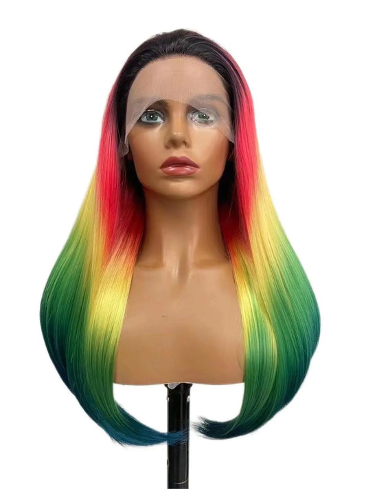 Custom Wholesale Synthetic Hair Lace Wig ,Multiple Colorful Hair Lace Women Wig wigworld