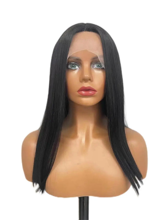 Custom Wholesale Synthetic Hair Lace Wig ,Short Hair Length Black Hair Lace Women Wig wigworld